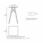 Tavolo Alto da Bar Design Quadrato in Legno e Hpl, 4 Pezzi - Faz Wood by Vondom Viadurini