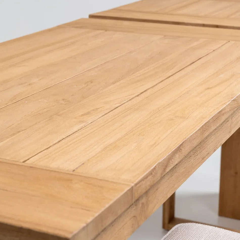 Tavolo Alto da Bar Realizzato in Teak Naturale Spazzolato - Sponda Viadurini