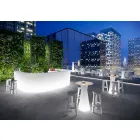 Tavolo Alto da Esterno con Base Luminosa e Piano in Hpl Made in Italy - Tinuccia Viadurini