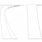 Tavolo alto da esterno H 100 cm di design, in polietilene, Wing Vondom Viadurini