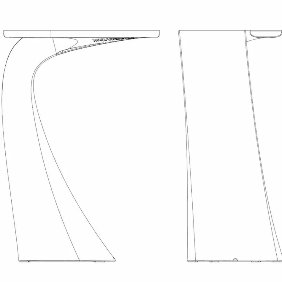 Tavolo alto da esterno H 100 cm di design, in polietilene, Wing Vondom Viadurini