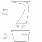 Tavolo alto da esterno H 100 cm di design, in polietilene, Wing Vondom Viadurini