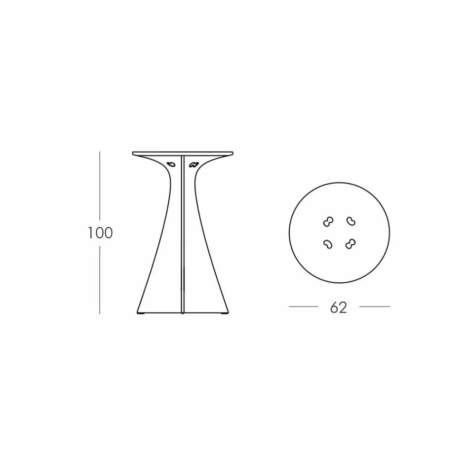 Tavolo Alto di Design Moderno, in Polietilene - Jet Next by Slide Viadurini