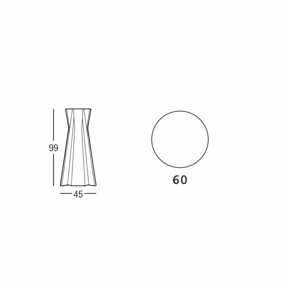 Tavolo Alto in Polietilene con Piano Rotondo in Hpl Made in Italy - Tinuccia Viadurini