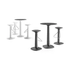 Tavolo Alto Rotondo in Polietilene con Piano in Hpl Made in Italy - Pito Viadurini