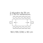 Tavolo con Allunghe Integrate e Base in Acciaio Visone Made in Italy - Dalmata Viadurini