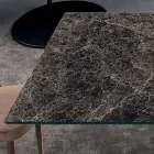 Tavolo con Allunghe Integrate in Ceramica e Acciaio Made in Italy - Dalmata Viadurini