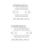 Tavolo con Allunghe Integrate in Ceramica e Acciaio Made in Italy - Dalmata Viadurini