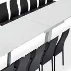 Tavolo con Allunghe Interne e Bordo Folding in Laminato Made in Italy - Gordito  Viadurini
