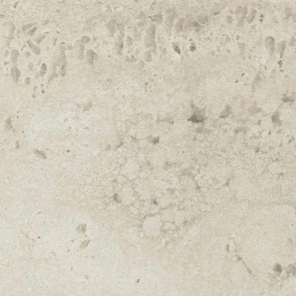 Tavolo con Base in Legno e Piano in Ceramica Travertino Chiaro - Infinity Viadurini