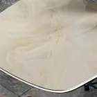 Tavolo con Piano in Ceramica a Botte e Base in Acciaio Made in Italy - Ezzellino  Viadurini