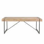 Tavolo con Piano in Legno di Abete Stile Industriale Homemotion - Wallie Viadurini