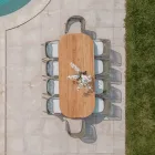 Tavolo con Piano in Teak Spazzolato con Angoli Stondati - Destinazione Viadurini