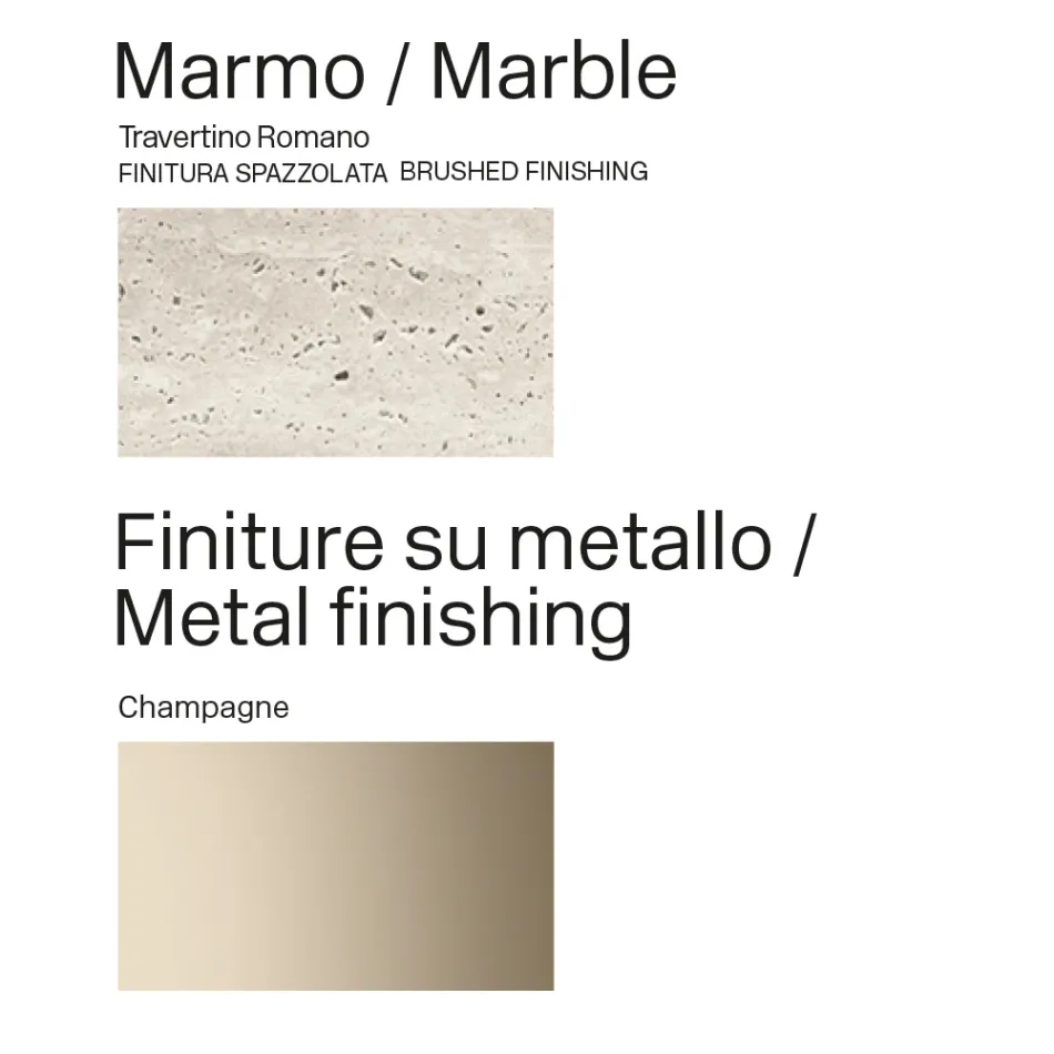 Tavolo con Top in Marmo e Base in Metallo di Design Made in Italy - Lunaria Viadurini