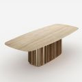 Tavolo con Top in Marmo e Base in Metallo di Design Made in Italy - Lunaria