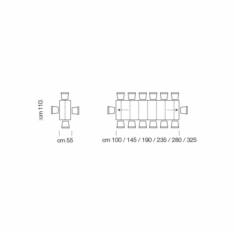Tavolo Consolle Allungabile fino a 325 cm in Melaminico Made in Italy – Settimmio Viadurini
