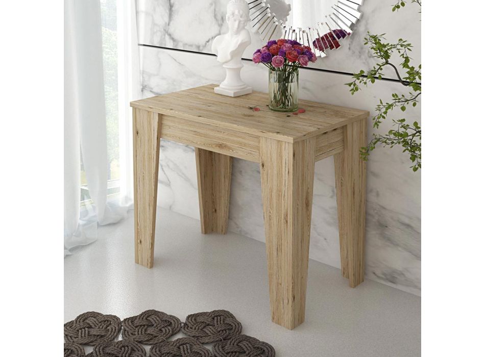 Mobile Ingresso Moderno Con Specchio - Scarpiera, Appendiabiti E Cassetto In Stile Cemento/Larice - Foto 6