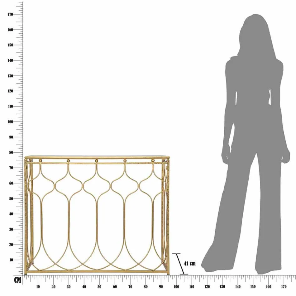 Tavolo Consolle Rettangolare in Ferro di Design Moderno - Karine Viadurini
