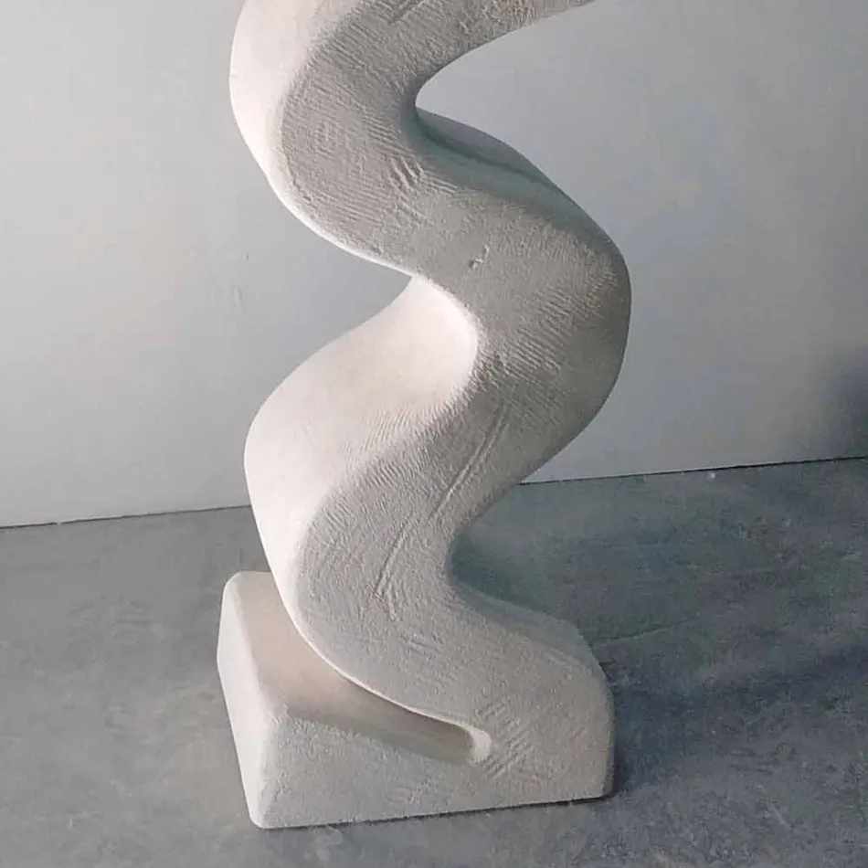 Tavolo consolle tondo in pietra e cristallo di design Babylas Viadurini