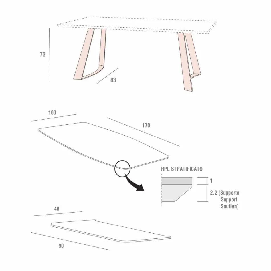 Tavolo Cucina Allungabile Fino a 280 cm Effetto Marmo Made in Italy - Pinocchio Viadurini