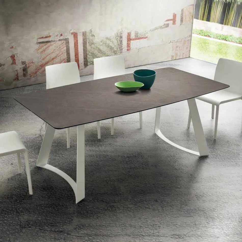 Tavolo Cucina Allungabile Fino a 280 cm Effetto Marmo Made in Italy - Pinocchio Viadurini