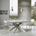 Tavolo Cucina Allungabile Fino a 440 cm in Legno e Ferro Made in Italy - Lennon Viadurini