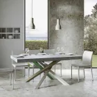 Tavolo Cucina Allungabile Fino a 440 cm in Legno e Ferro Made in Italy - Lennon Viadurini