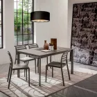 Tavolo Cucina con Piano in Melaminico e Base in Metallo Made in Italy - Spilla Viadurini