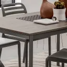 Tavolo Cucina con Piano in Melaminico e Base in Metallo Made in Italy - Spilla Viadurini