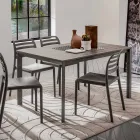 Tavolo Cucina con Piano in Melaminico e Base in Metallo Made in Italy - Spilla Viadurini