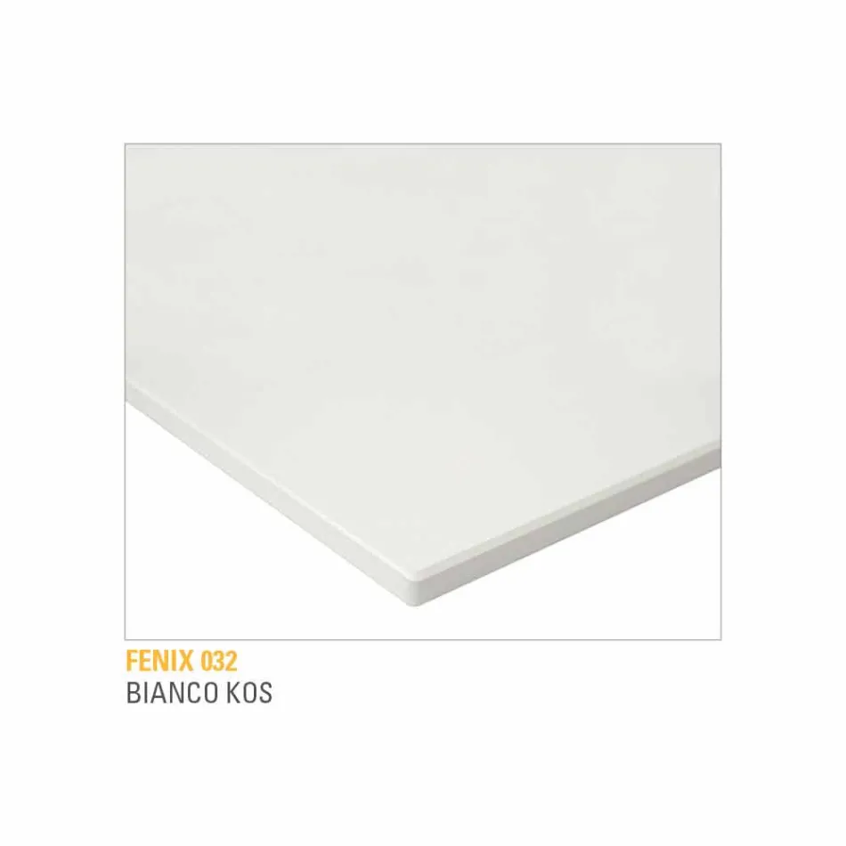 Tavolo Cucina in Fenix Stratificato e Alluminio Nero Made in Italy - Lingotto Viadurini