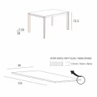 Tavolo Cucina in Vetro Opaco con Struttura in Metallo Made in Italy - Spilla Viadurini