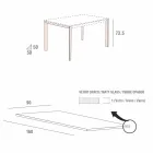 Tavolo Cucina in Vetro Opaco con Struttura in Metallo Made in Italy - Spilla Viadurini