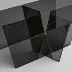 Tavolo Cucina Rettangolare con Piano e Base in Vetro Made in Italy - Tiseo Viadurini