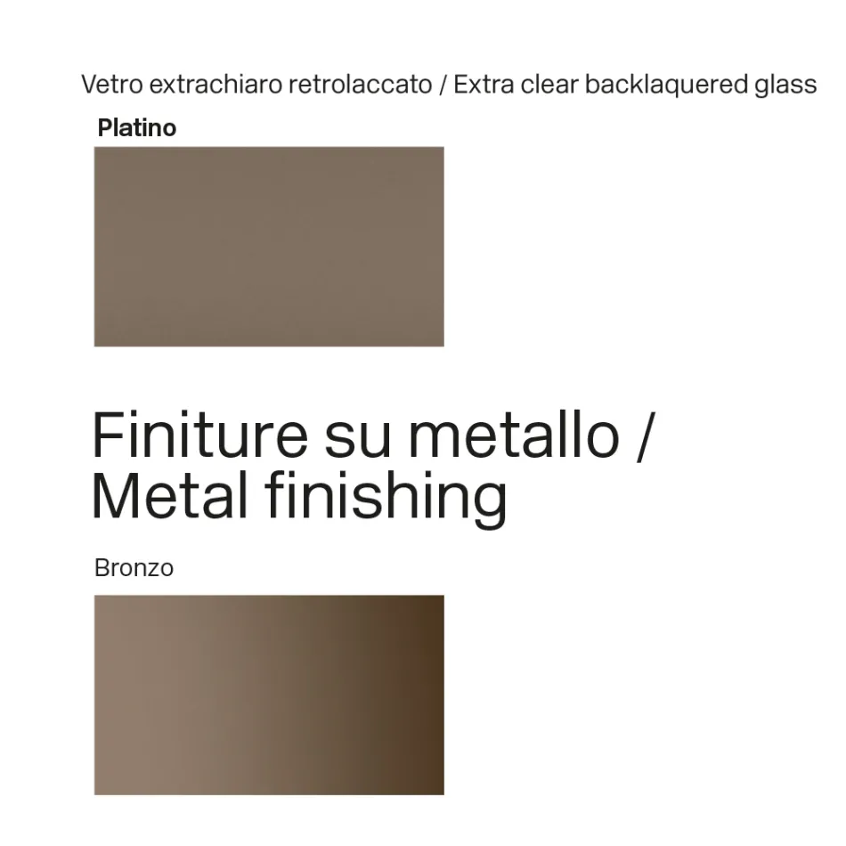 Tavolo da 300 cm in Vetro con Base in Metallo di Design Made in Italy - Lunaria Viadurini