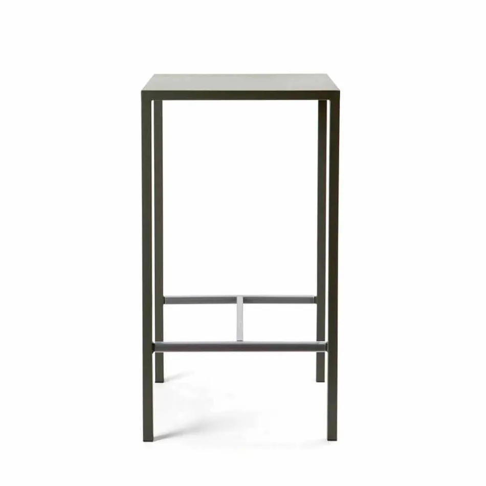 Tavolo da Bar Quadrato in Metallo Verniciato da Esterno Made in Italy - Fada Viadurini