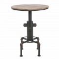 Tavolo da Bar Rotondo Stile Industrial di Design in Ferro e Legno - Niv