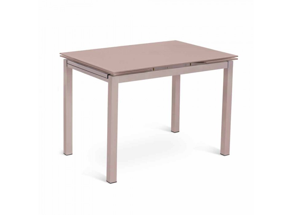 Tavolo da Cucina Allungabile fino a 200cm di Design in Vetro e Metallo – Bollino Viadurini