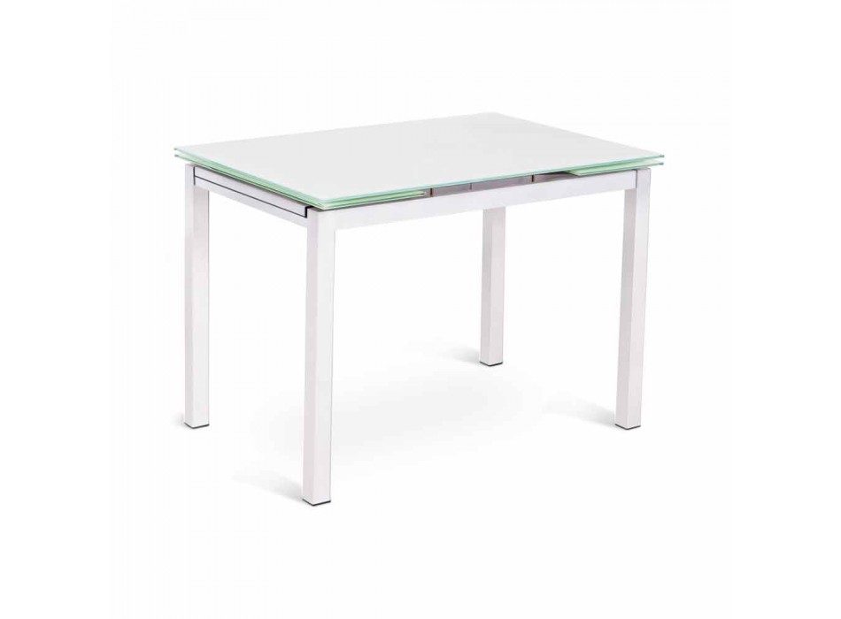 Tavolo da Cucina Allungabile fino a 200cm di Design in Vetro e Metallo – Bollino Viadurini