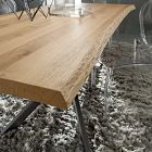 Tavolo da Cucina con Piano in Rovere Scortecciato Made in Italy - Carlino Viadurini