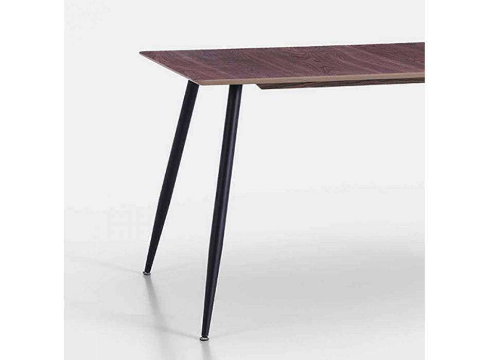 Tavolo da Cucina di Design Moderno in Mdf e Metallo Nero Opaco – Foulard Viadurini