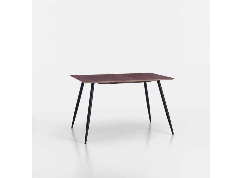 Tavolo da Cucina di Design Moderno in Mdf e Metallo Nero Opaco – Foulard Viadurini
