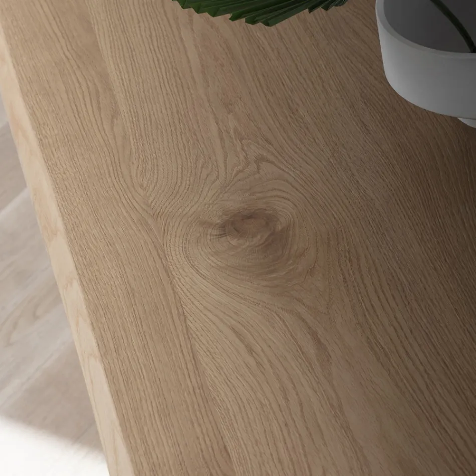 Tavolo da Cucina Fisso in Metallo e Piano in Legno Made in Italy - Bastiano Viadurini