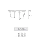 Tavolo da Cucina Fisso in Metallo e Piano in Legno Made in Italy - Bastiano Viadurini