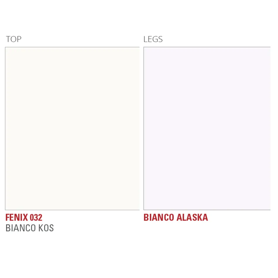 Tavolo da Cucina in Fenix e Metallo Bianco di Qualità Made in Italy - Carlino Viadurini