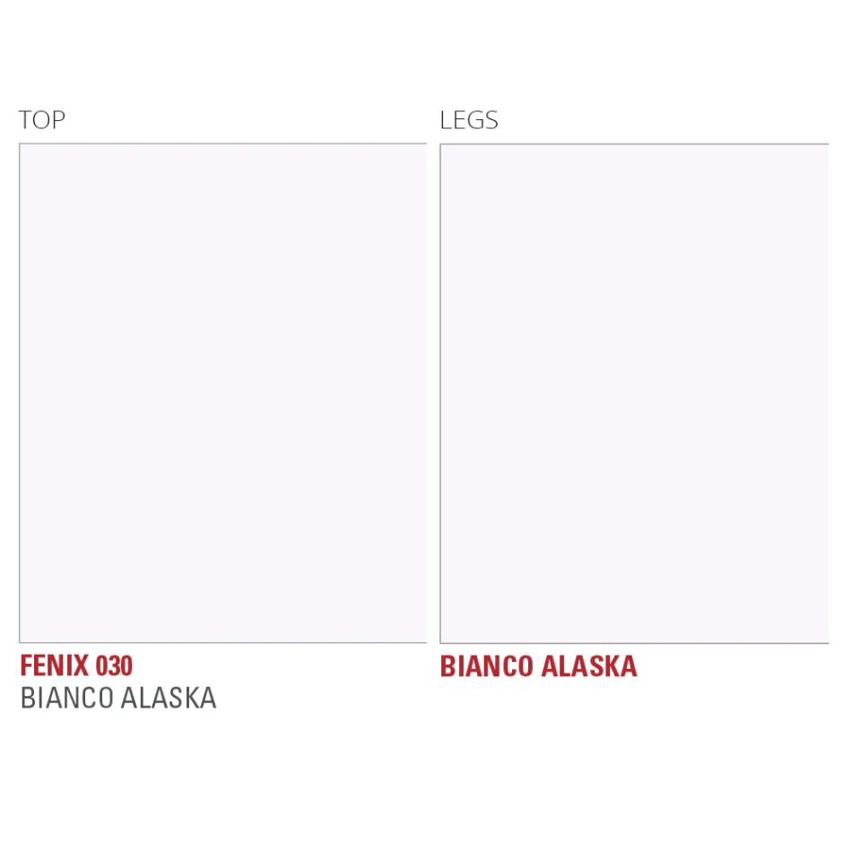 Tavolo da Cucina in Fenix e Metallo Bianco di Qualità Made in Italy - Carlino Viadurini