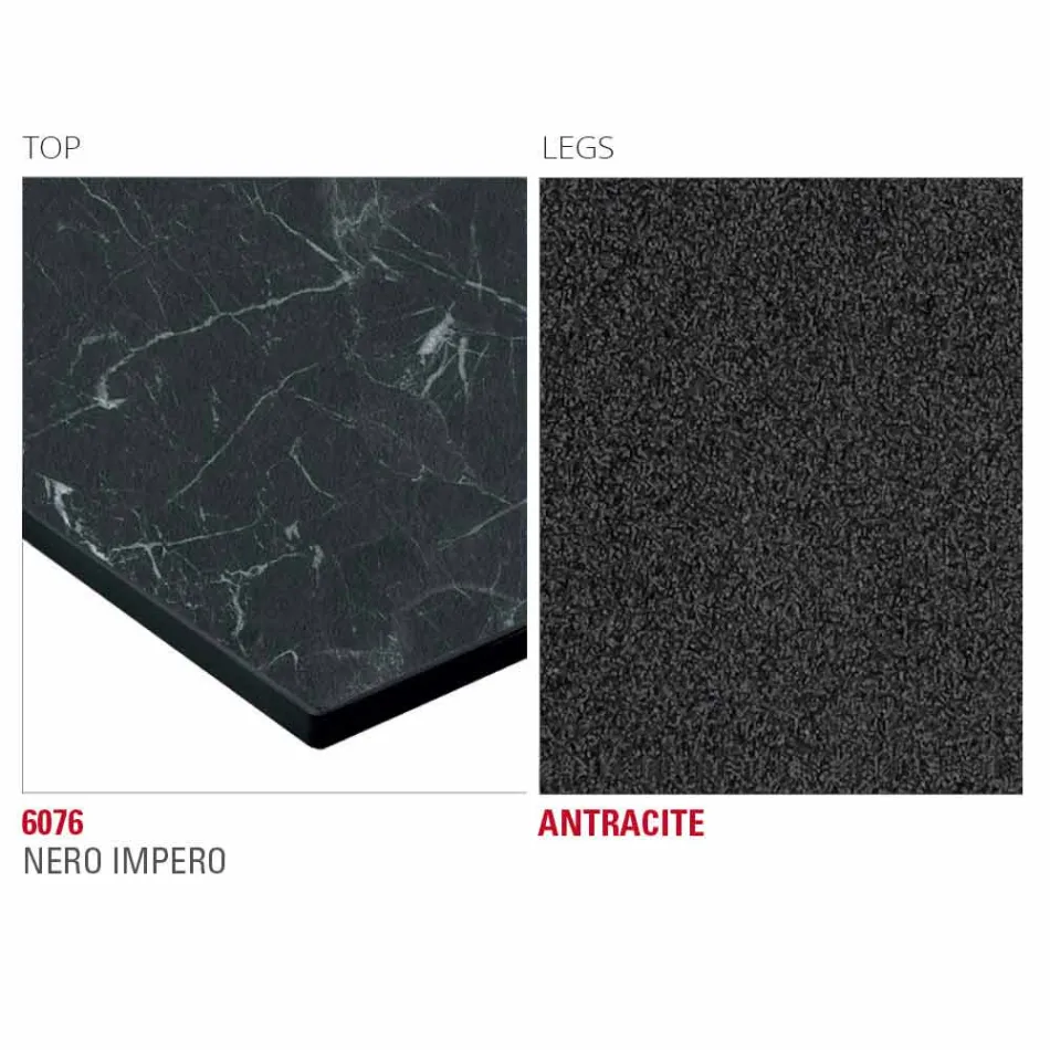 Tavolo da Cucina in Hpl con Base in Metallo Antracite Made in Italy - Aresto Viadurini