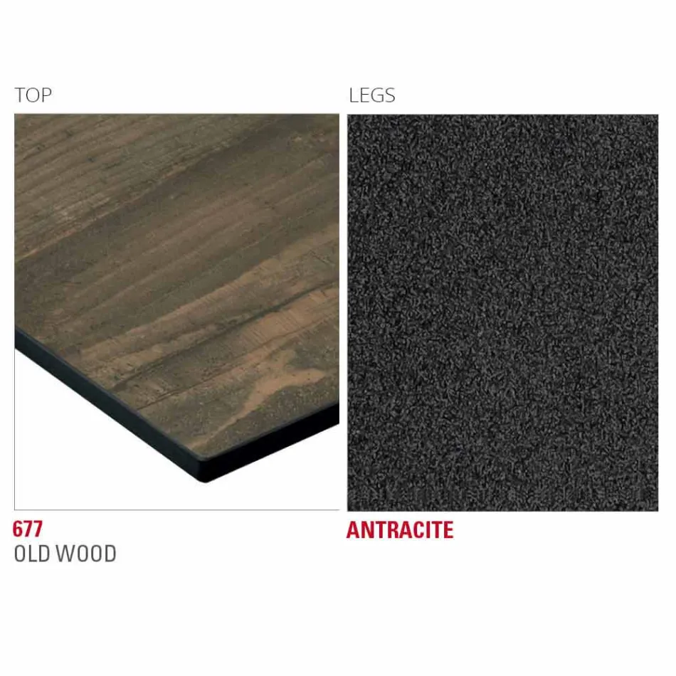 Tavolo da Cucina in Hpl con Base in Metallo Antracite Made in Italy - Aresto Viadurini