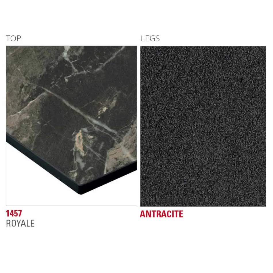 Tavolo da Cucina in Hpl con Base in Metallo Antracite Made in Italy - Aresto Viadurini