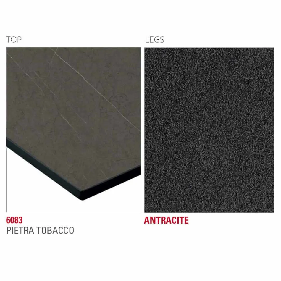 Tavolo da Cucina in Hpl con Base in Metallo Antracite Made in Italy - Aresto Viadurini